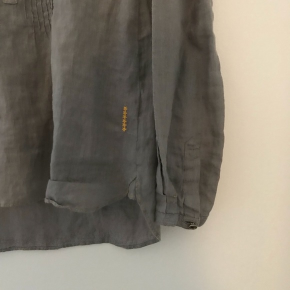 EUC 0039 Italian linen buttondown tunic top - Picture 3 of 7